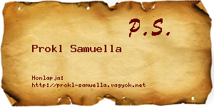 Prokl Samuella névjegykártya